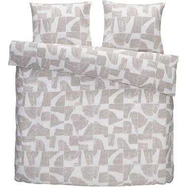 Leen Bakker Dekbedovertrek Chester - beige - 240x200/220 cm