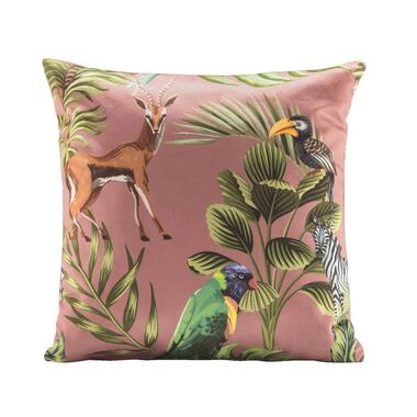 Sierkussen Jungle - roze - 45x45 cm - Leen Bakker