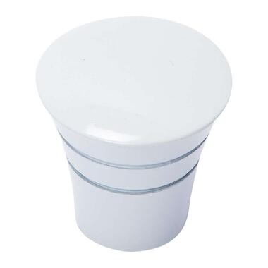 Gordijnroede knop Conical 20 mm - hoogglans wit (2 stuks) - Leen Bakker