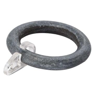 Ringen hout 28 mm + clip - kalk grijs (10 stuks) - Leen Bakker