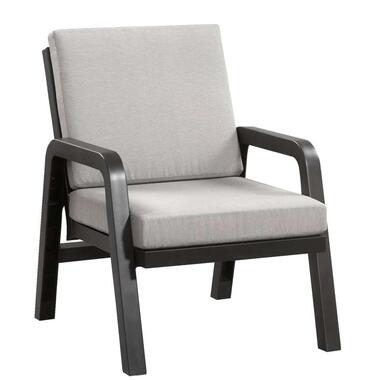 Hartman lounge fauteuil Eden - antraciet - 93x71x84 cm - incl. kussen - Leen Bakker