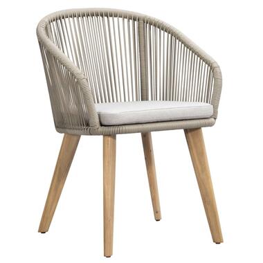 Diningstoel Nant - wicker/acacia taupe - 86x61x60 cm product