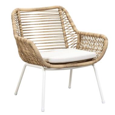 Leen Bakker Loungestoel Grand - wicker naturel - 78x73x71 cm