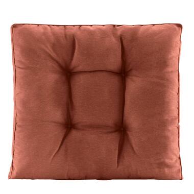 Loungekussen Florence rug - terracotta - 73x73 cm - Leen Bakker