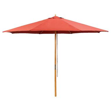 Houtstok parasol Tropical - terracottakleur - Ø300 cm - Leen Bakker
