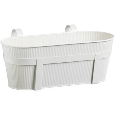 Plantenbak balkon Semmie - off-white metaal - 20x37x18 cm product