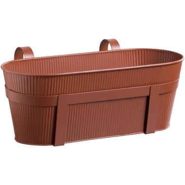 Plantenbak balkon Semmie - rood metaal - 20x37x18 cm product