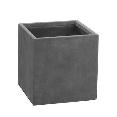 Bloempot Vierkant - grijs - 30x30x30 cm - Leen Bakker
