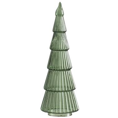 Kerstboom Step - groen - glas - 31xø10 cm - Leen Bakker