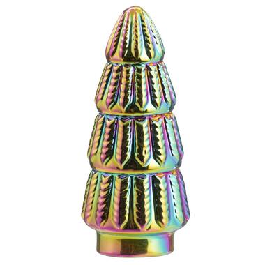 Kerstboom Holo - multicolor - keramiek - 15xØ6,5 cm - Leen Bakker