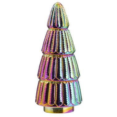 Kerstboom Holo - multicolor - keramiek - 25,5xØ10,5 cm - Leen Bakker