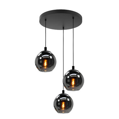 EGLO Ariscani Hanglamp - Ø 42,5 cm - rookglas - 3 lichts - Zwart product