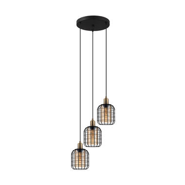 EGLO Chisle Hanglamp - E27 - Ø 42,5 cm - Glas - Zwart/Amber product