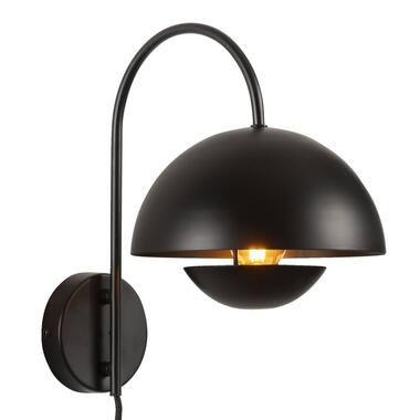 Wandlamp Yuki zwart metaal E27 30x30x20 cm - Leen Bakker