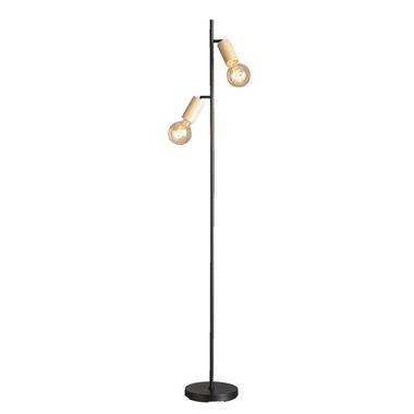 Vloerlamp Aalborg - zwart/naturel - 150xØ22 cm - Leen Bakker