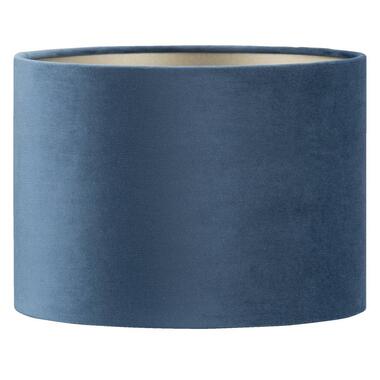 Kap Cilinder - blauw velours - Ø25x18 cm product