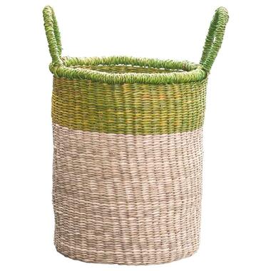 Mand Boet groen naturel 30xØ25 cm Leen Bakker