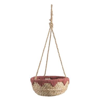 Hangmand Dille M - naturel/rood - zeegras - 11xø25 cm - Leen Bakker