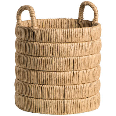 Mangata Stoffen opbergdozen, 33 x 38 x 33 cm, 3 stuks, licht kaki en wit