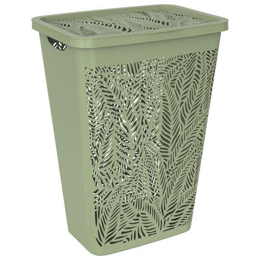 Wasmand met deksel Bladeren groen - 55L product
