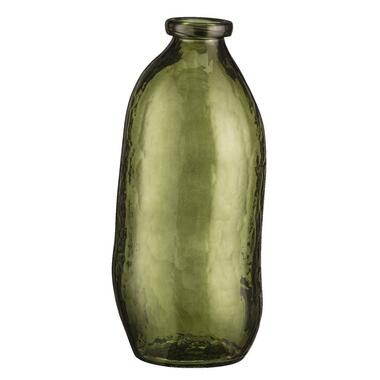 Vaas Yasmine - groen - glas - 33x?14 cm - Leen Bakker