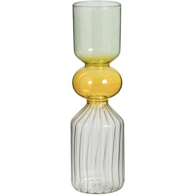 Vaas Camille - groen/geel - glas - 24xØ7 cm product