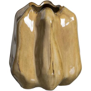 Leen Bakker Vaas Fleurie - zand - stoneware - 16,5x14,5x16,2 cm