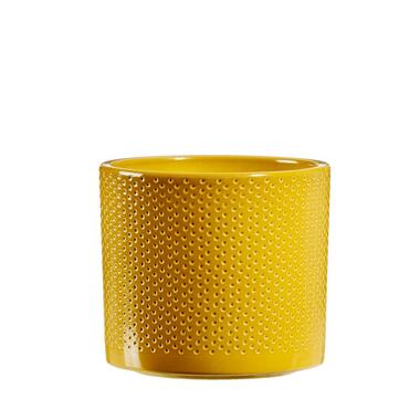 Bloempot Chris - geel - 12,5x?13,5 cm - Leen Bakker