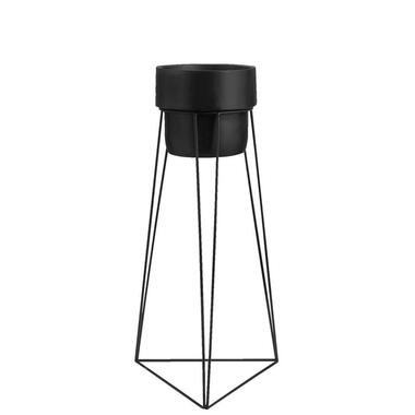 Bloempot Noan met standaard - zwart - 56,5x28x25 cm - Leen Bakker