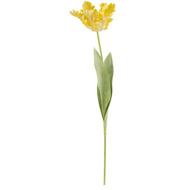 Kunstbloem Tulp Parrot - geel - 67 cm - Leen Bakker