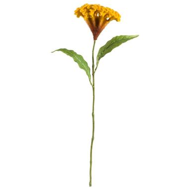 Leen Bakker Kunstbloem Celosia - geel - 62 cm