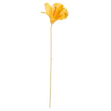 Kunstbloem Hibiscus - geel - 65 cm - Leen Bakker