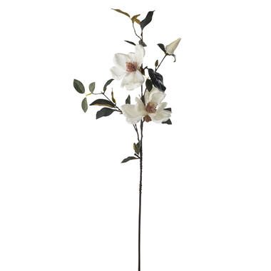 Kunstbloem Magnolia Branch - Crème - 90 cm product