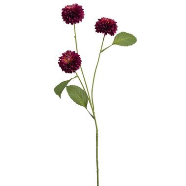 Kunstbloem Dahlia Pompon spray - rood - 68 cm - Leen Bakker