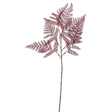 Kunsttak Fern spray - rood - 85 cm - Leen Bakker