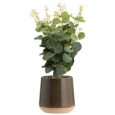 Kunstplant in pot - groen - 41 cm - Leen Bakker