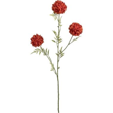 Leen Bakker Kunstbloem Tagetes Spray - rood - 80 cm