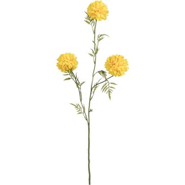 Leen Bakker Kunstbloem Tagetes Spray - geel - 80 cm