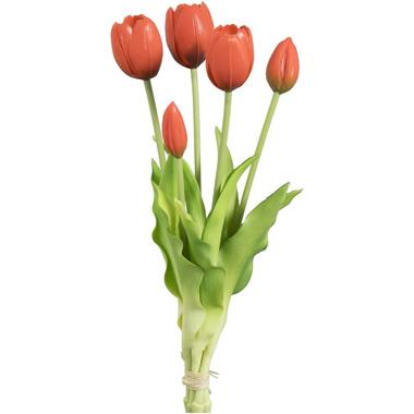 Leen Bakker Kunstbloem Tulp - rood - 37 cm