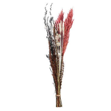 Droogbloemen boeket mix - bruin/roze - 74 cm - Leen Bakker