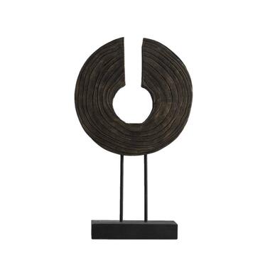 Beeld Storm - zwart/goud - hout - 47,5x28x8 cm - Leen Bakker