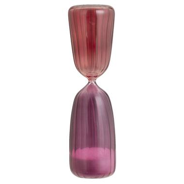 Leen Bakker Zandloper Chrissy - Rood - Glas - 26xØ7 cm