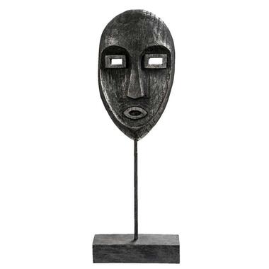 Beeld Face - zwart - 40x14x8 cm - Leen Bakker