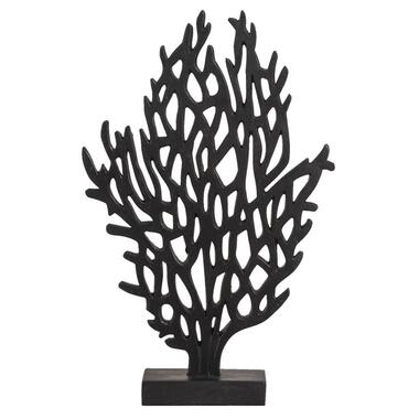 Decoratief beeld Koraal - zwart - polyresin - 35x23x7 cm - Leen Bakker
