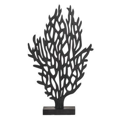 Decoratief beeld Koraal - zwart - polyresin - 45x27x8 cm - Leen Bakker