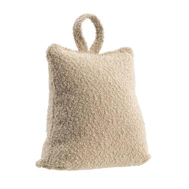 Deurstopper bouclé taupe polyester 21x17 cm - Leen Bakker