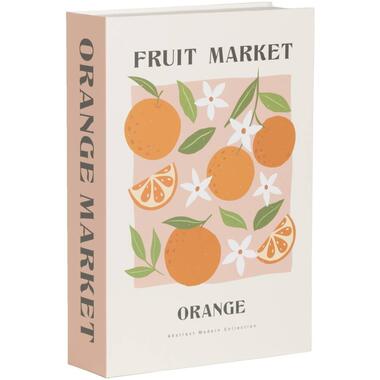 Leen Bakker Opbergboek Fruitmarket - oranje - 5x23x16 cm