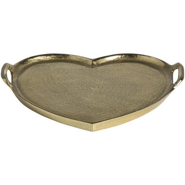Dienblad Hart goudkleur aluminium - 30x33 cm product
