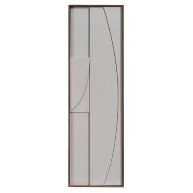 Wanddecoratie Abstract - Off-white - MDF - 115x35 cm - Leen Bakker