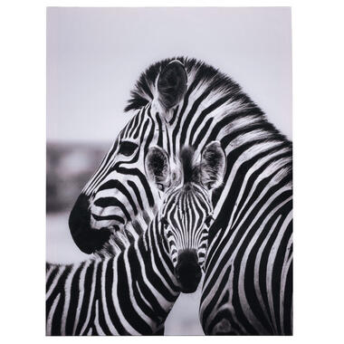 Leen Bakker Schilderij Zebra - canvas - 60x45 cm